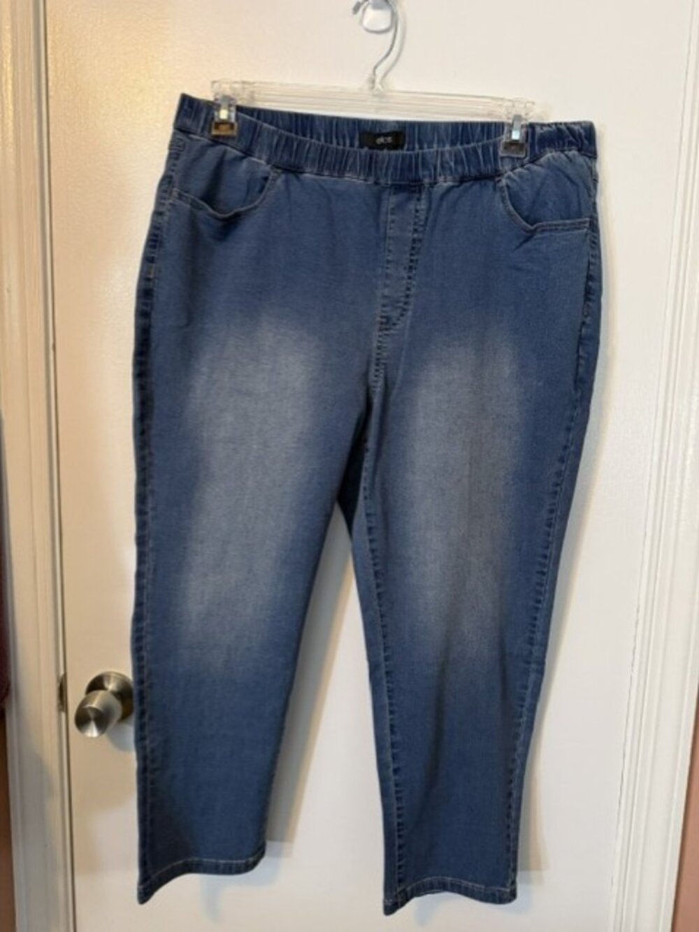 Ellos Pull-On Denim Jegging Pants Plus Size 20 Stretch Comfort Elastic Waist